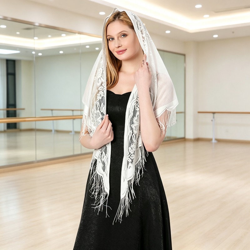 Wedding Dress Supply - Damen-Spitzentuch in Dreiecksform, Braut-Hochzeits-Bankett-Schal für Brautjungfern,