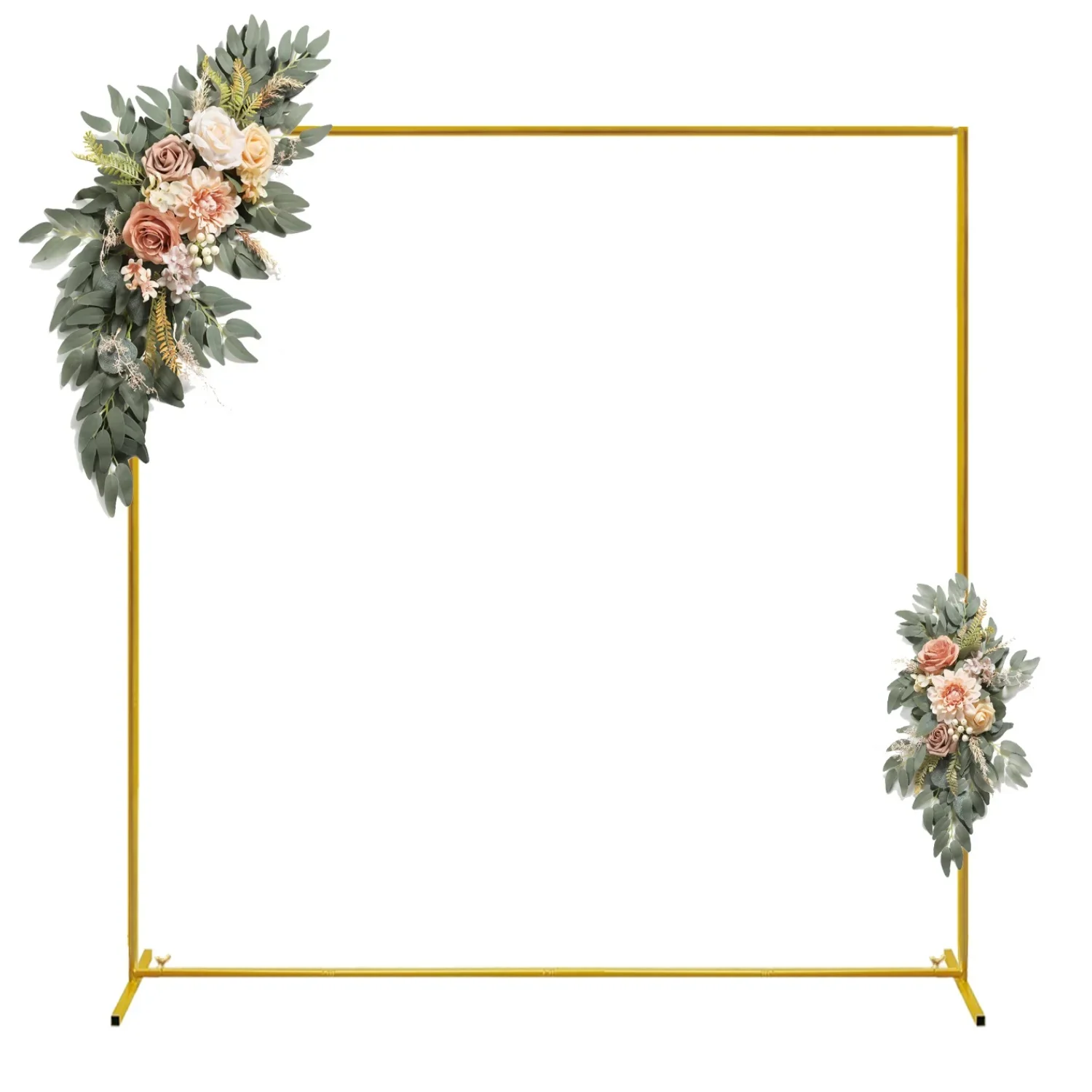 Wedding Balloon Arch - Goldene Hochzeitsbögen Quadratischer Hintergrundständer Metall-Ballonbogen-Ständer für