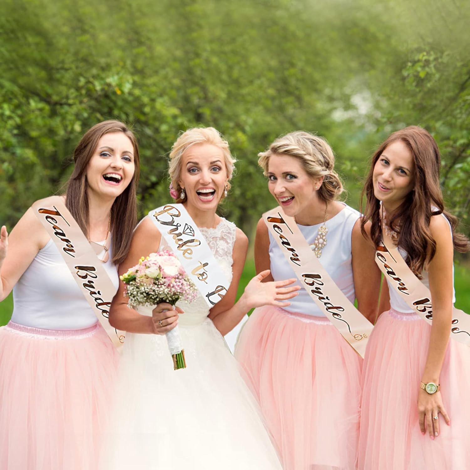 25 Stück/Set roségoldene Schle – Bride Tribe Sash Bewertung und Preis