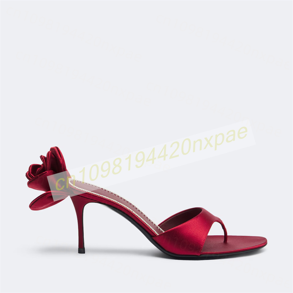 Damen Rote Satin Thong Mule Sa – Wedding Dress Supply Bewertung und Preis